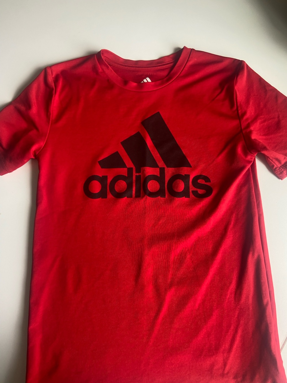 adidas Red Boys Logo Tee